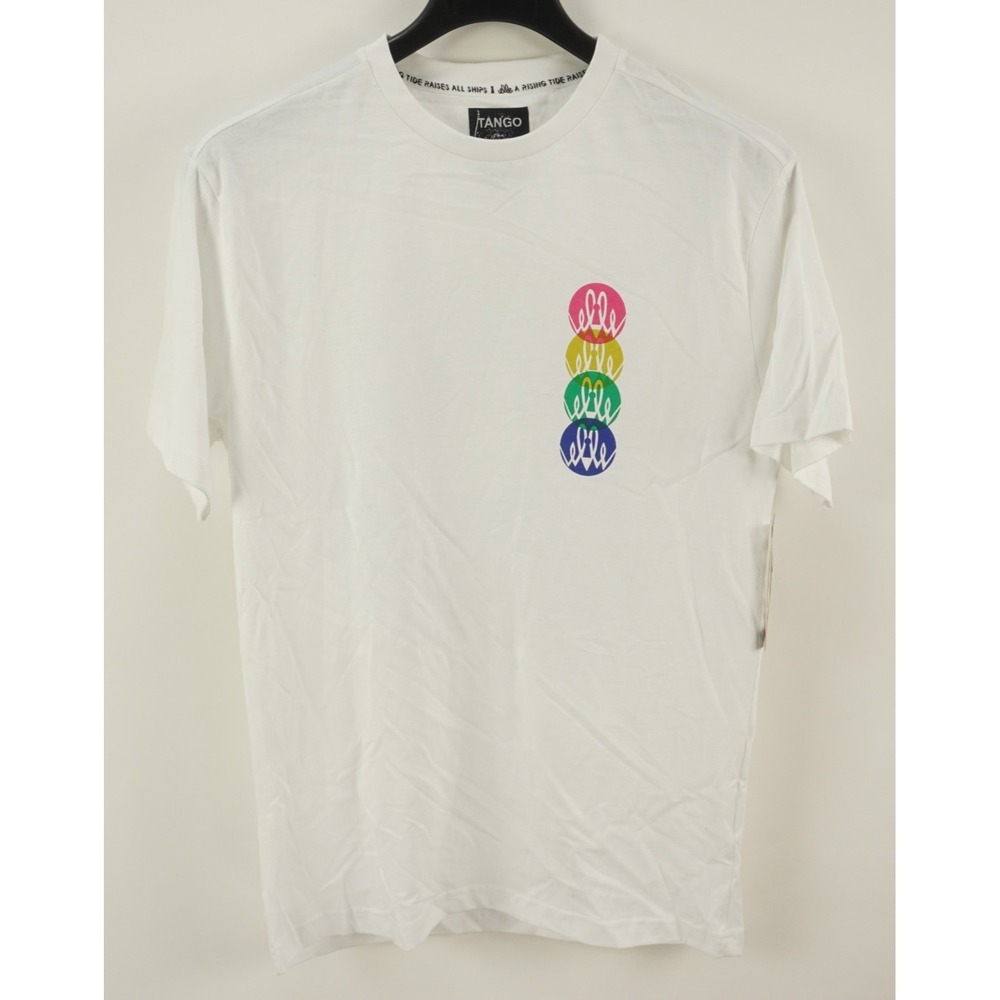 New Tango Hotel Elle Shirt Men's Large Short Sleeve White Big Logo Crew T-Shirt